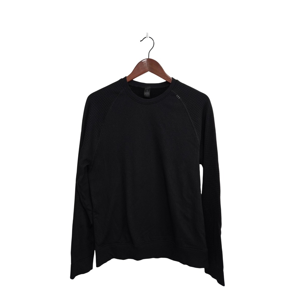 Lululemon Mens Engineered Warmth Long Sleeve Crewneck Black Textured Top Size S